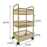 Food Trailer Trolley Rolling Cart Organizer Metal Vegetable