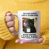Funny Cat Mugs Coworker Gifts Coffee Spelled Backwards