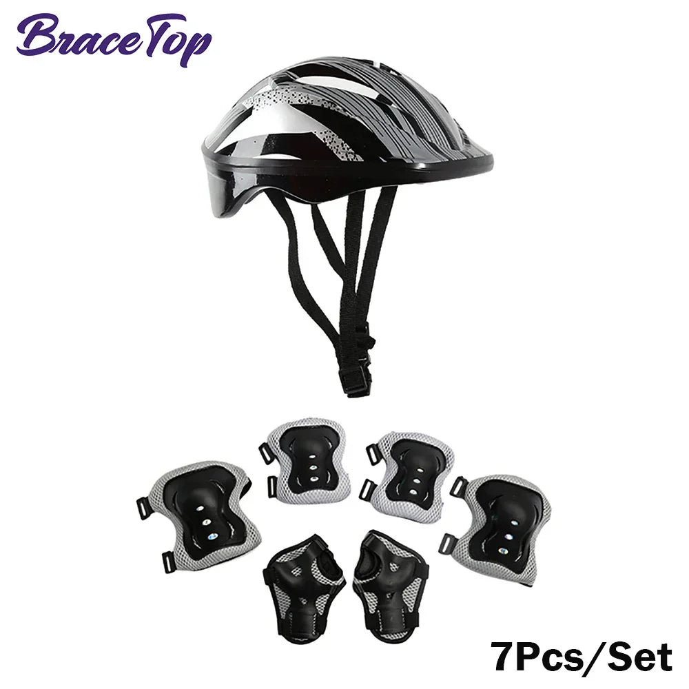 7Pcs Kids Skating Protective Gear Set Children Knee