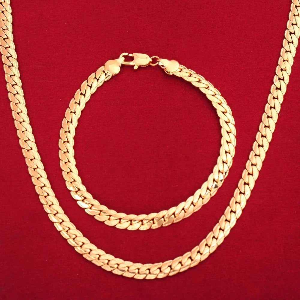 925 Sterling silver 18K gold 6MM chain bracelets