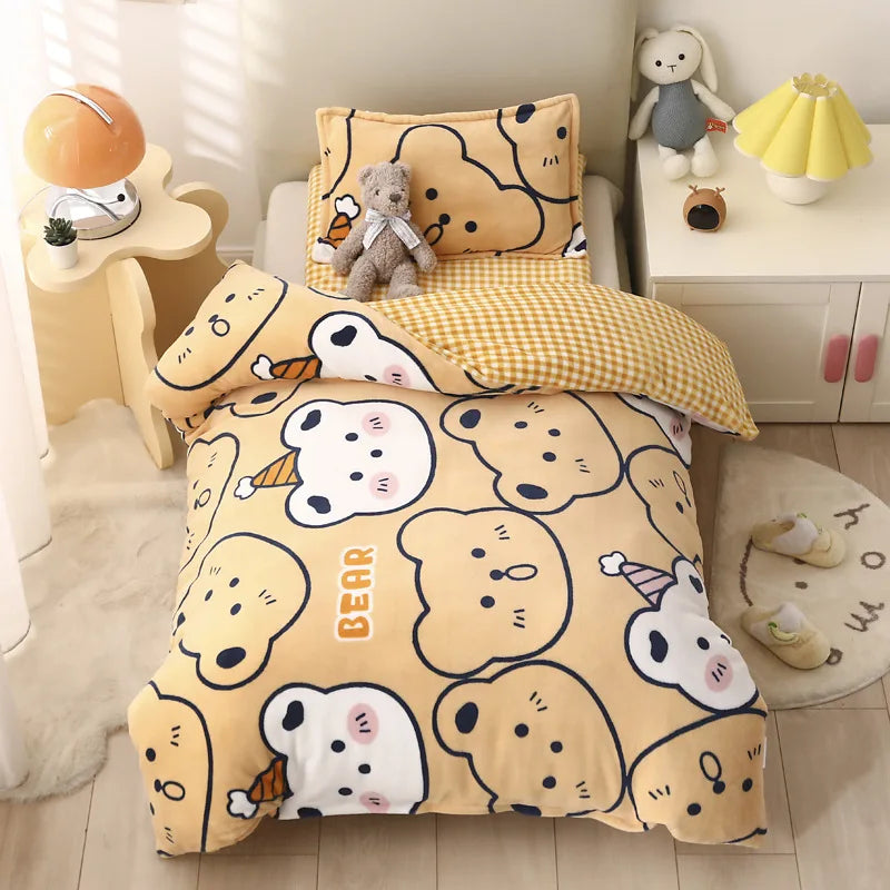 Baby Cartoon Print Bedding Set Duvet Covers Pillowcases