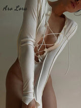 Aro Lora Ribbed Knitted Long Sleeve Tie Up