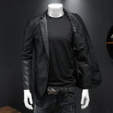 Men's Casual Leather Dress Suit Coat Casual Pu