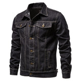 Men'S Workwear Long-Sleeved Lapel Denim Jacket Fashionable Loose