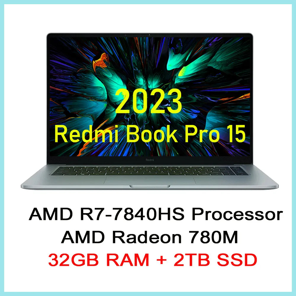 【Russia Stock】 Xiaomi RedmiBook Pro 15 2023 Laptop R7-7840HS/R5-7640HS AMD 780M/760M 16G RAM 512G/1T 3.2K 120Hz 15.6'' Notebook