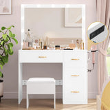 DWVO Makeup Vanity with Large Lighted Mirror, Vanity