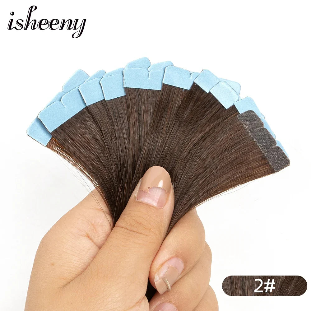 Isheeny Mini Tape Hair Extensions 12"-24" Machine Remy