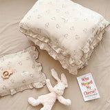 Vintage Floral Muslin Cotton Baby Bedding Set Girls