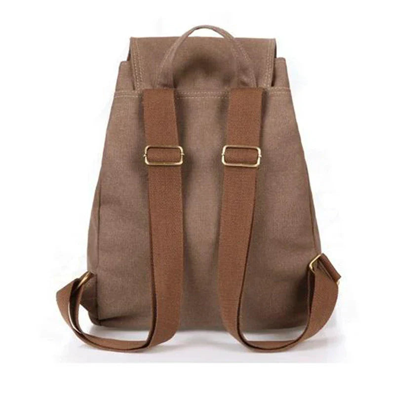 Retro Men's Travel Backpack Canvas Solid Outdoor Camping