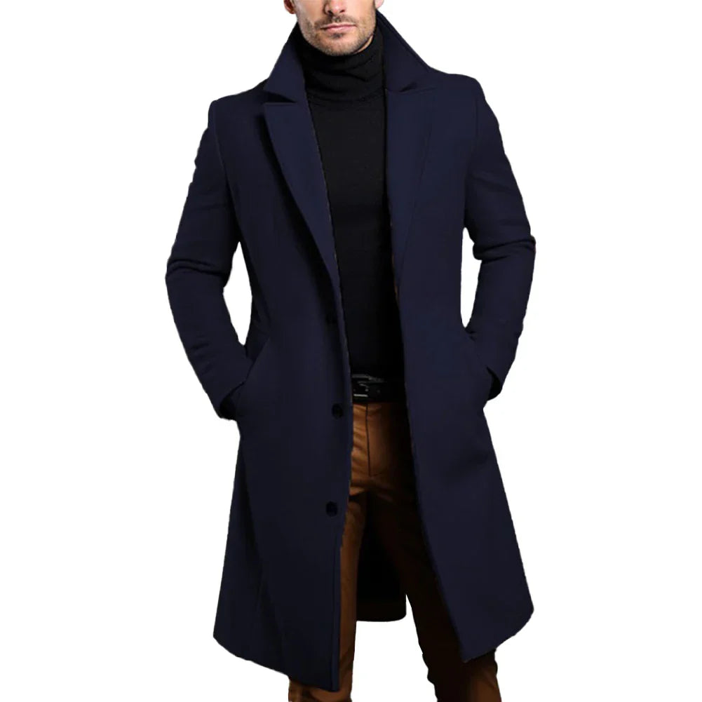 Atutumn Winter Long Warm Wool Trench Coat For