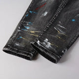 Skinny Tapered Trouser New Retro Splash Ink Jean