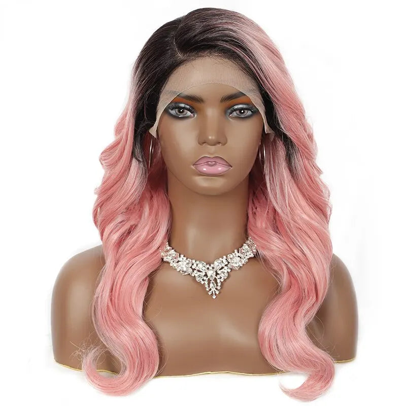 kalyss Synthetic Lace Front Wigs for Women Pink