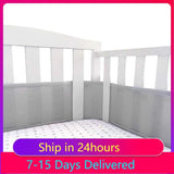 2Pcs/Set Baby Mesh Crib Bumper Liner Breathable Summer