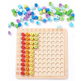 Wooden Math Toy Multiplication Table Board Game Children