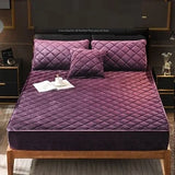 Plush Thicken Quilted Mattress Cover Warm Soft Crystal