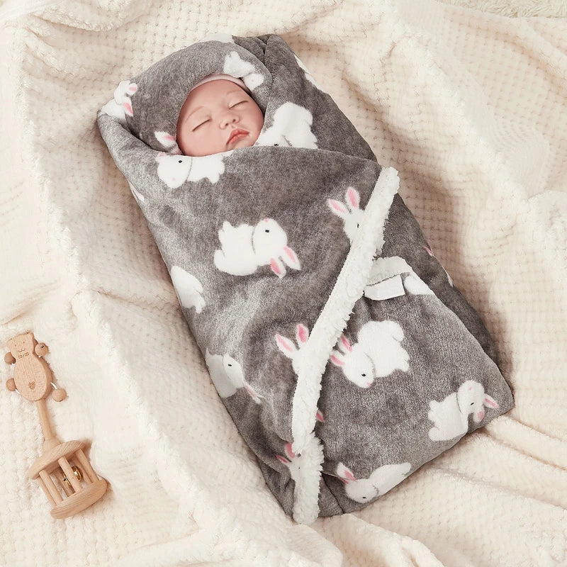 Winter Baby Blanket Fleece Warm Quilt Newborn Bedding