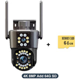 6K 12MP WIFI IP Outdoor Camera 8X Zoom
