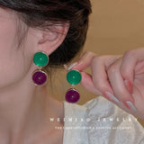 Water Drop Circle Earings Temperament Retro Heart Round