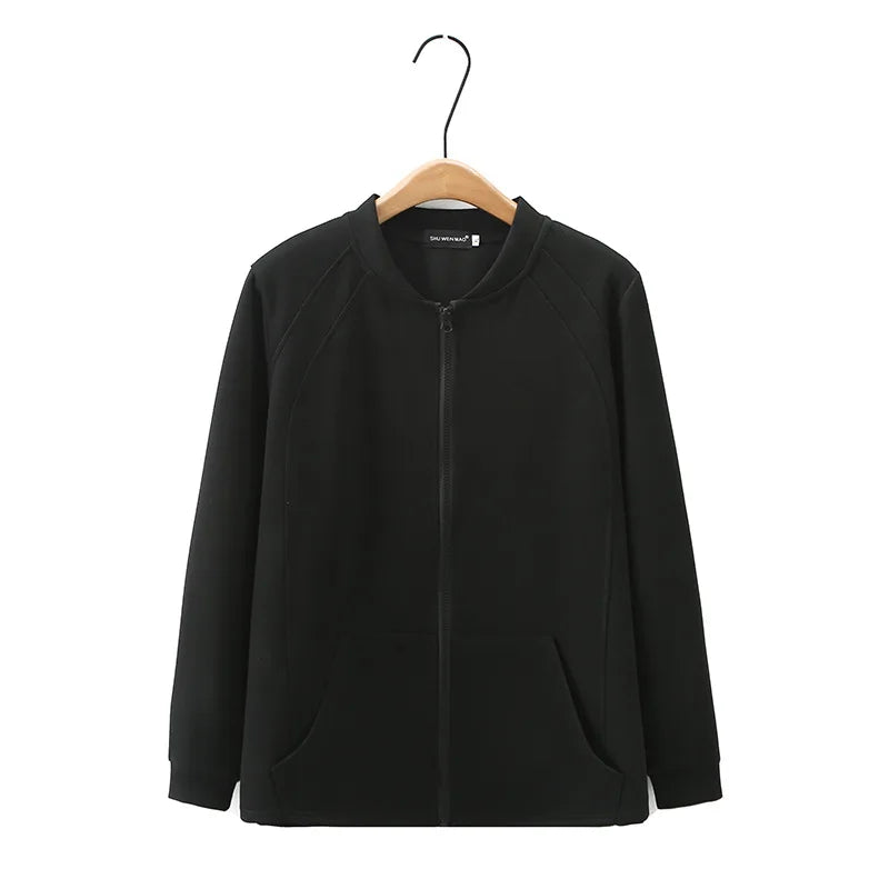 Womens Plus Size Zipper Jacket Autumn Casual Clothing