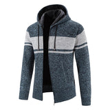 Male Knitted Casual Jackets with Hood Men's Sweater