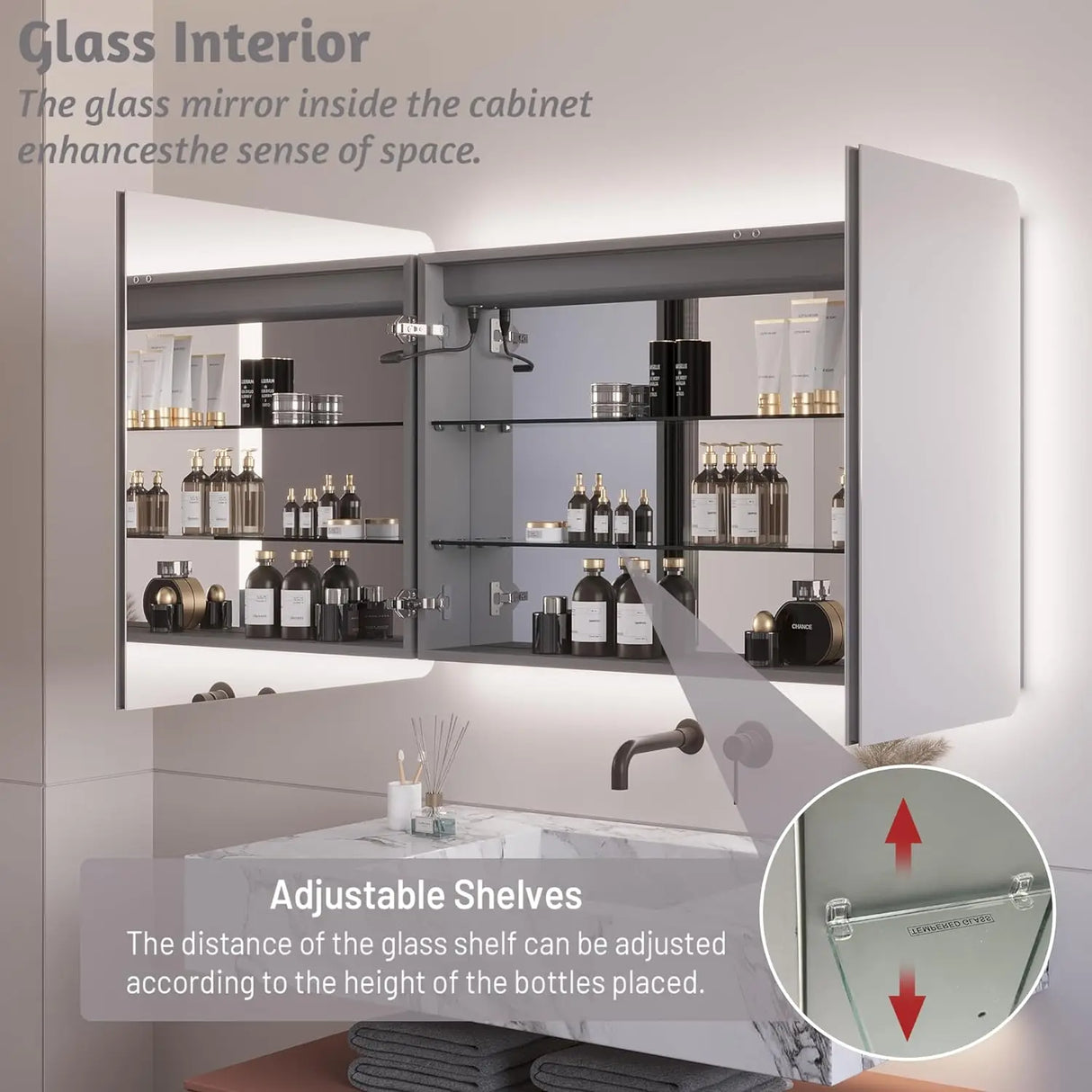 MIRPLUS 36 X 24 inch Bathroom Medicine Cabinet