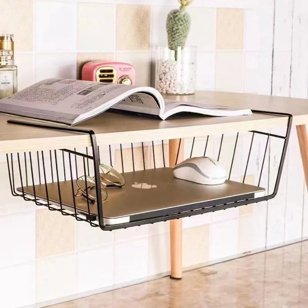 Metal Iron Kitchen Organizer Shelf Desk Cabinet Storage