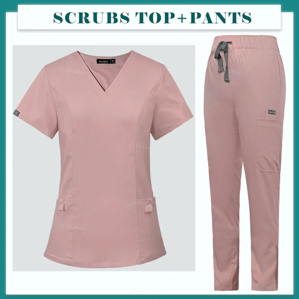 Workwear Nurse Uniform TopsStraight Pants Medical Nursing Uniform