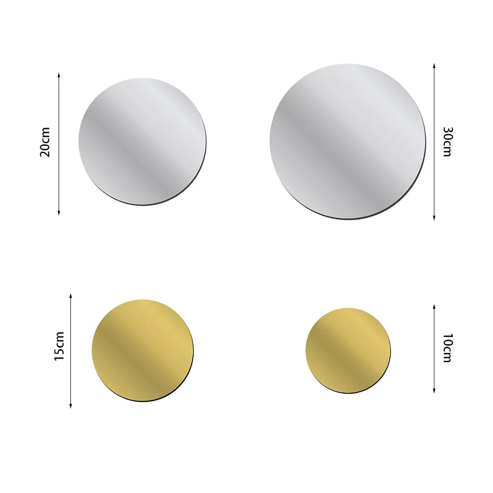 10-30CM Round Mirror Wall Sticker Decal Home Decor