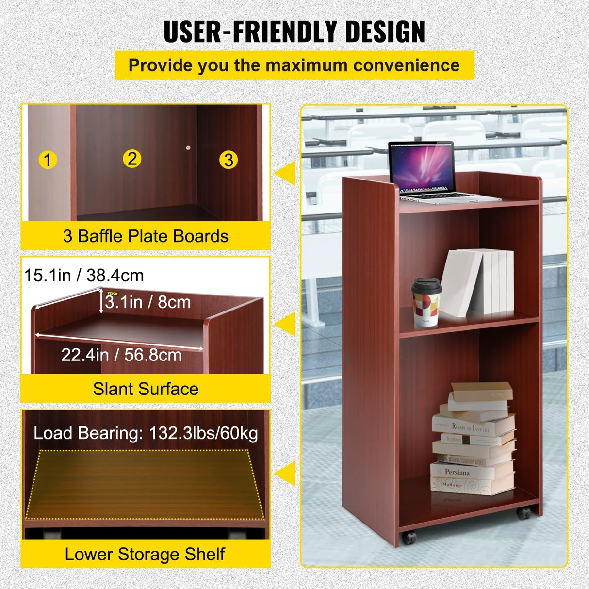 VEVOR Wood Podium 2 x 4 FT Lecterns