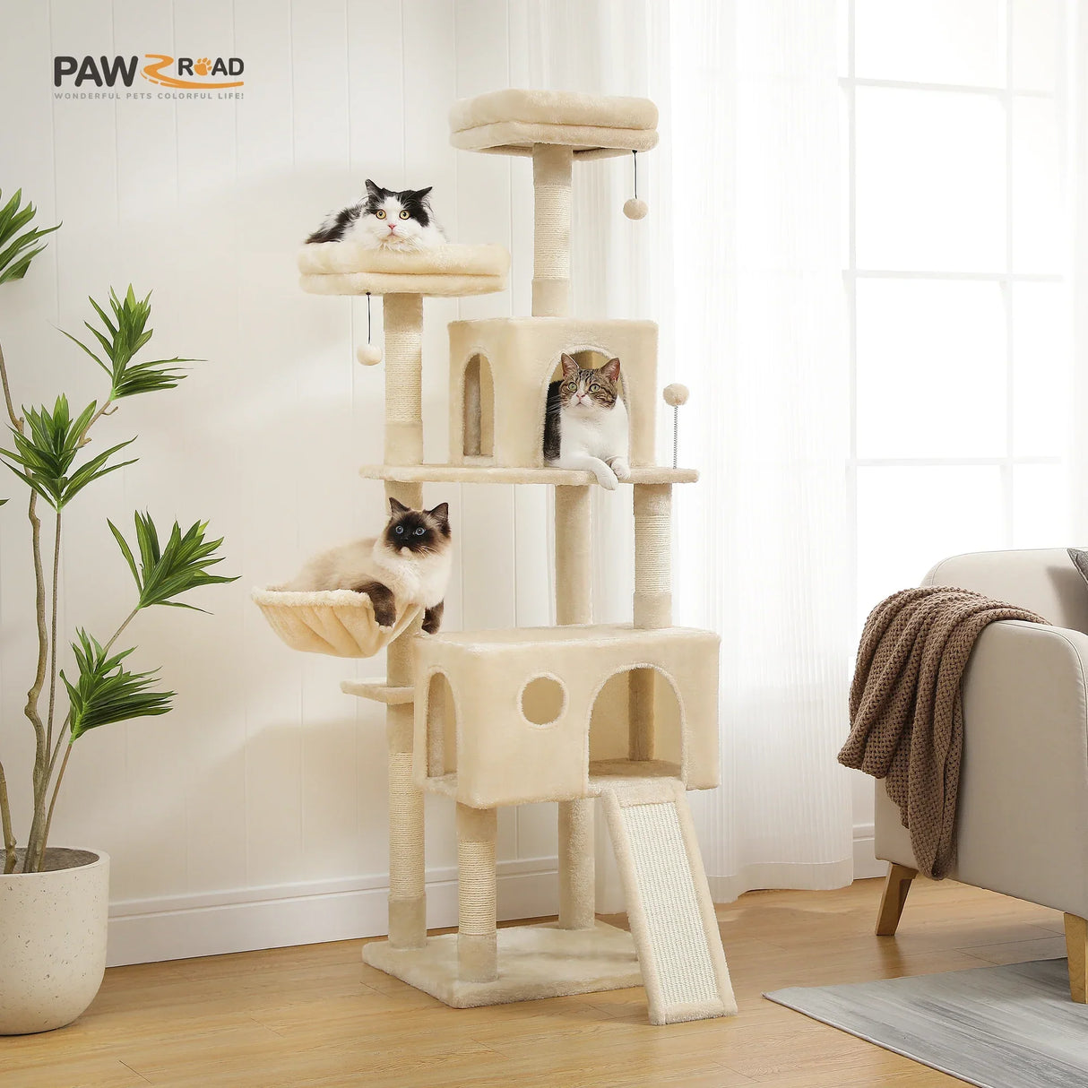 Free Shipping Multi-Level Cat Tree For Cats With