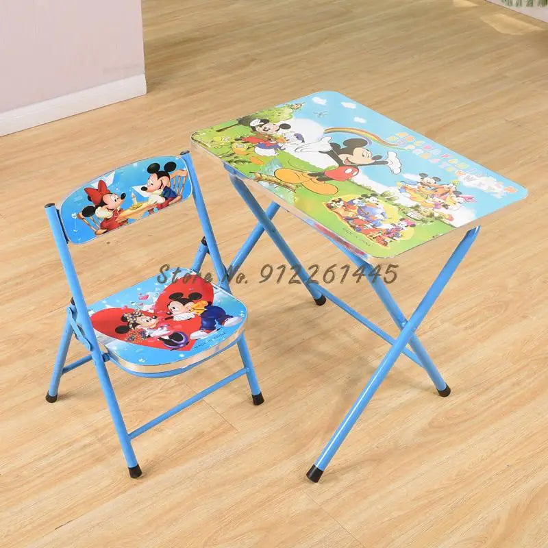 Kindergarten pupils children foldable learning tables and chairs