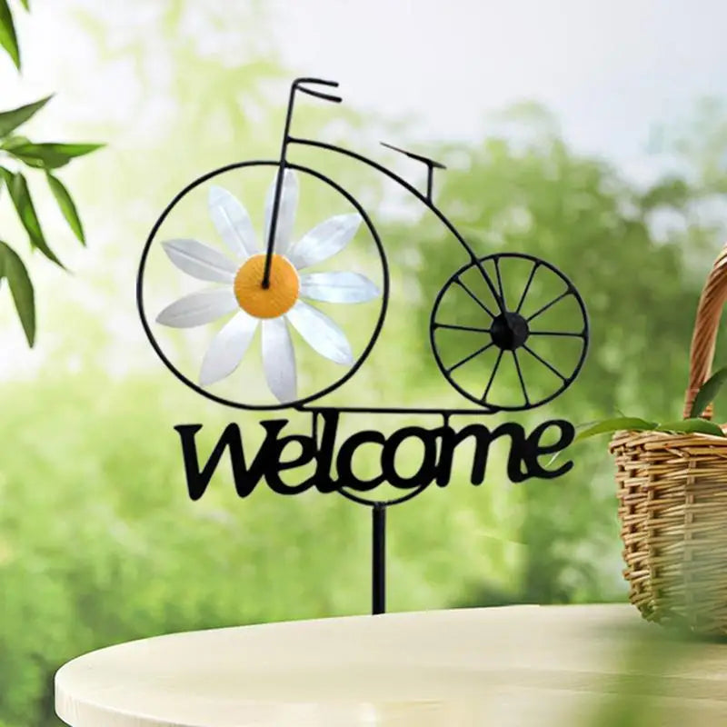 Garden Welcome Stake Garden Iron Stakes With Windmill