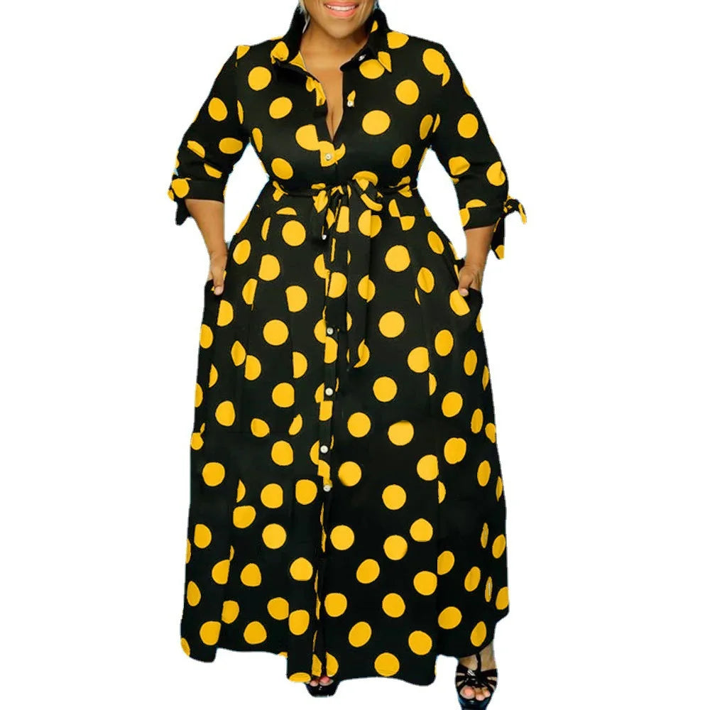 Wmstar Plus Size Dresses for Women Dot Printed