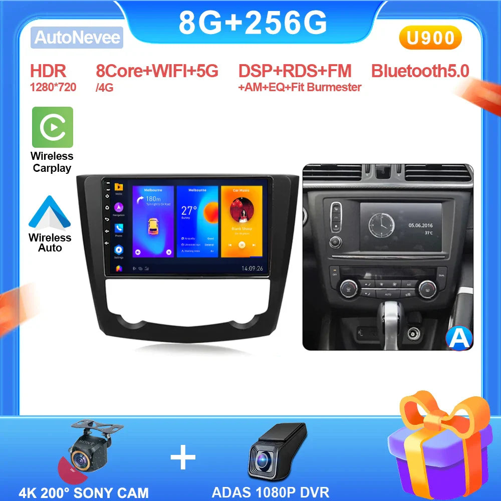 9" CarPlay Android Radio for Renault Kadjar (2015-2019)