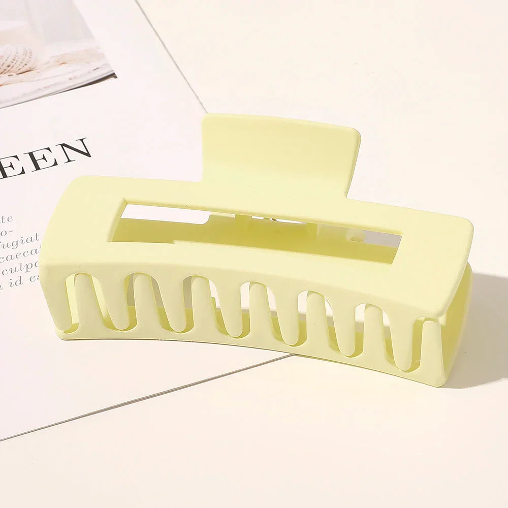 Simple Square Geometric Frosted Hair Claws Clamps Acetate