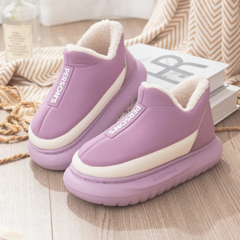 Chunky Thick Heels Women Snow Boots Outdoor Platform