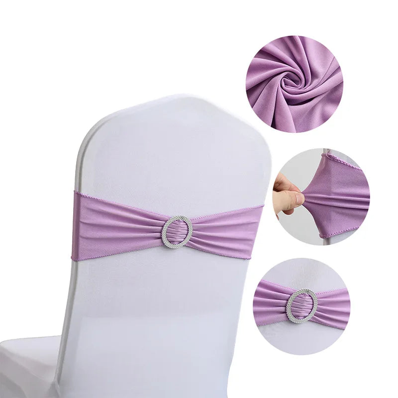 20 Pieces Polyester Spandex Chair Sashes Bands Stretch