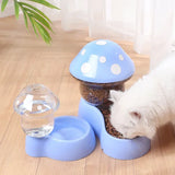 1.8L/500g Cat Automatic Feeder Mushroom Shape Water Bottle