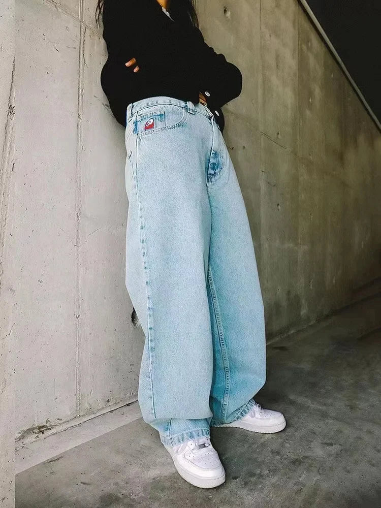 Y2K Golf Trap Wang Jeans for Men Streetwear