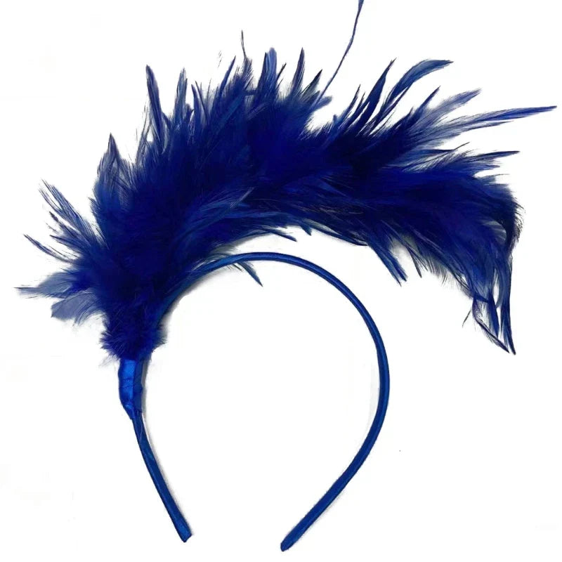 Feather Headband 1920s Mardi Gras Headband Flapper Feather