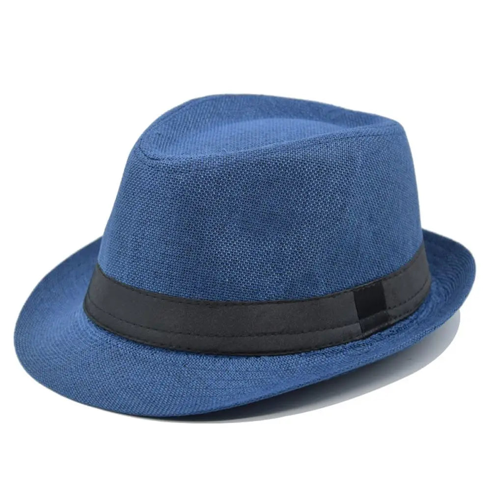 Men Women Straw Fedora Hat Trilby Cuban Sun