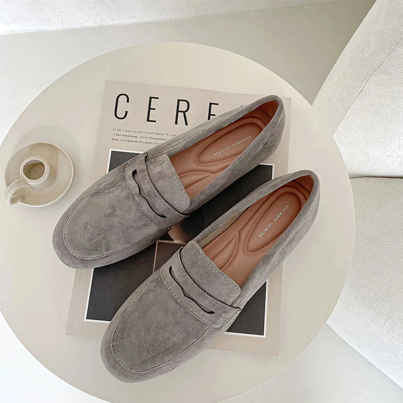 Casual Slip on Penny Shoes for Women Suede