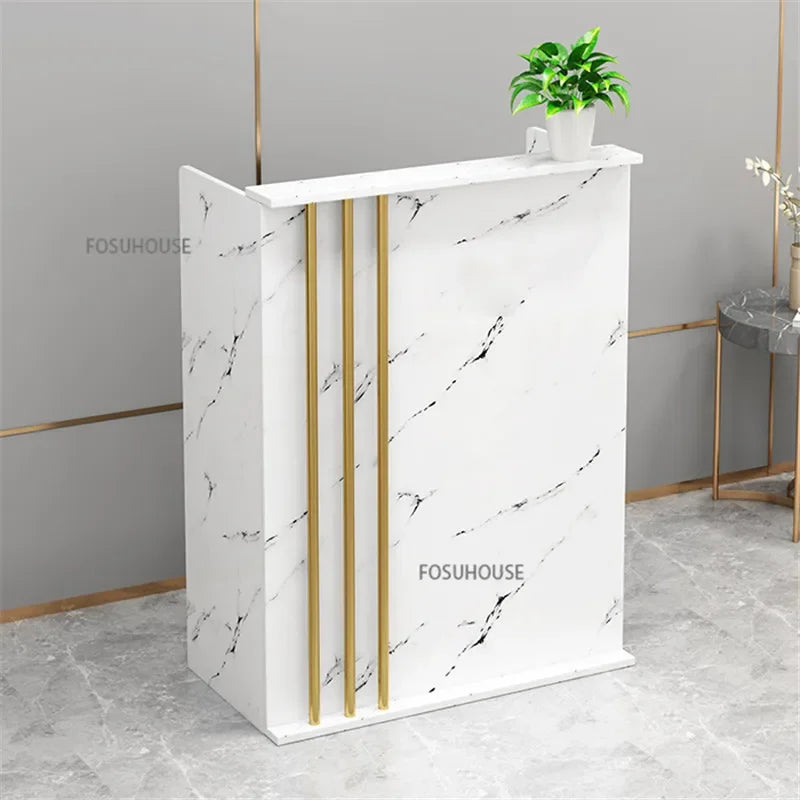 Nordic Reception Desk Office Furniture Wood-based Panel Desks