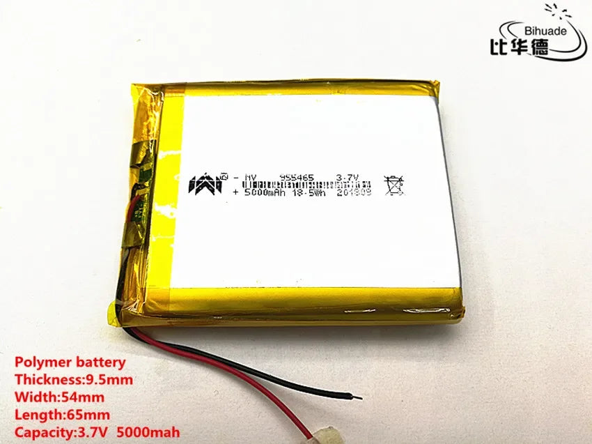 955465 955565 3.7V 5000mAH Rechargeable Lithium Polymer Battery