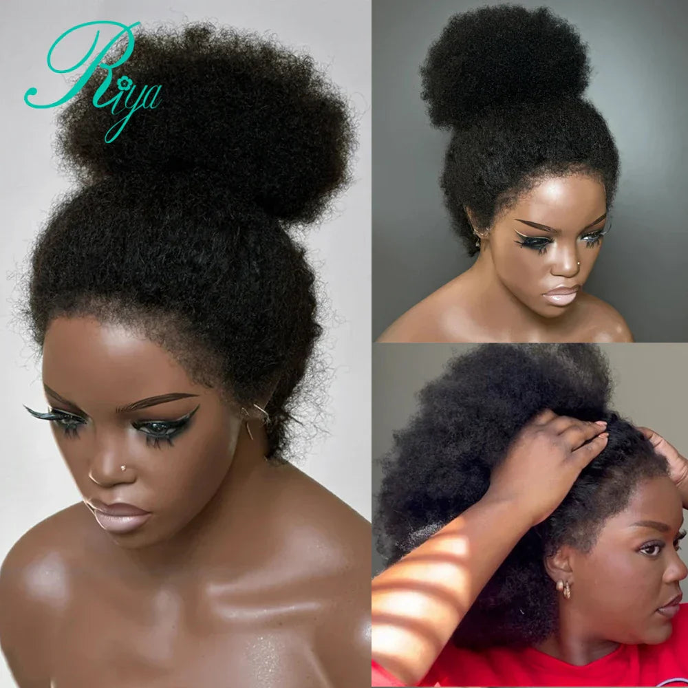 Afro Curly 13x4 Lace Frontal Wig With 4c