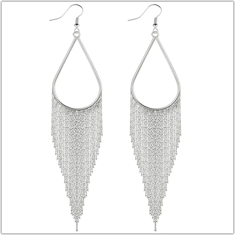 Baroque Long Tassels Dangle Earrings for Women Accessories