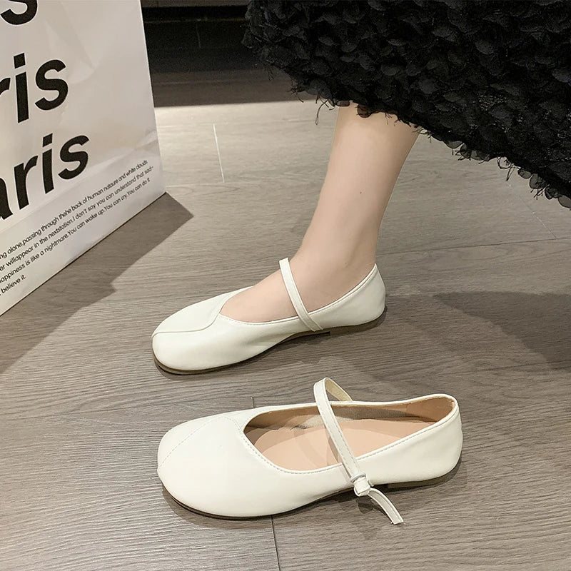 Concise Designer Drawstring Flats Women 2023 Casual Comfort