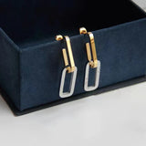 Stainless Steel Two-tone Earrings For Women High-end Detachable