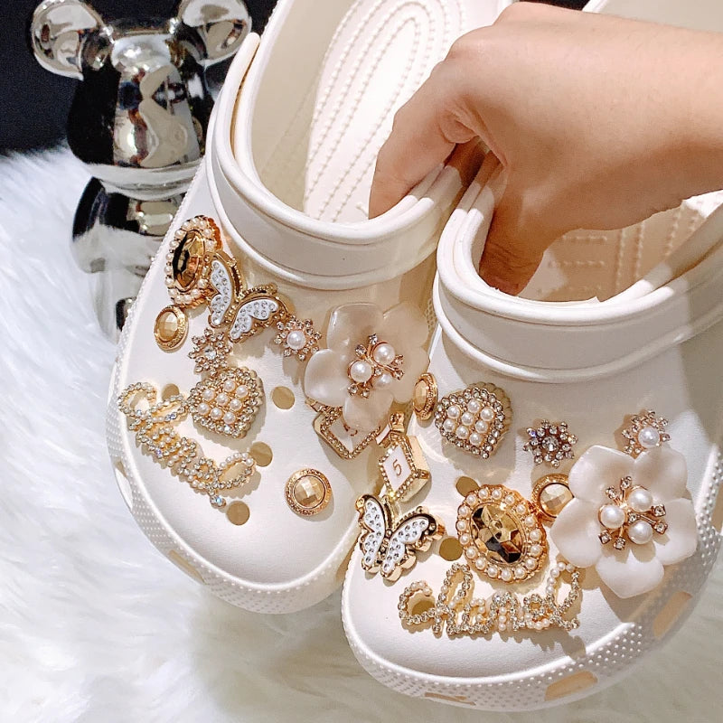 Shoe Charms for Crocs DIY Diamond Pearl Chain
