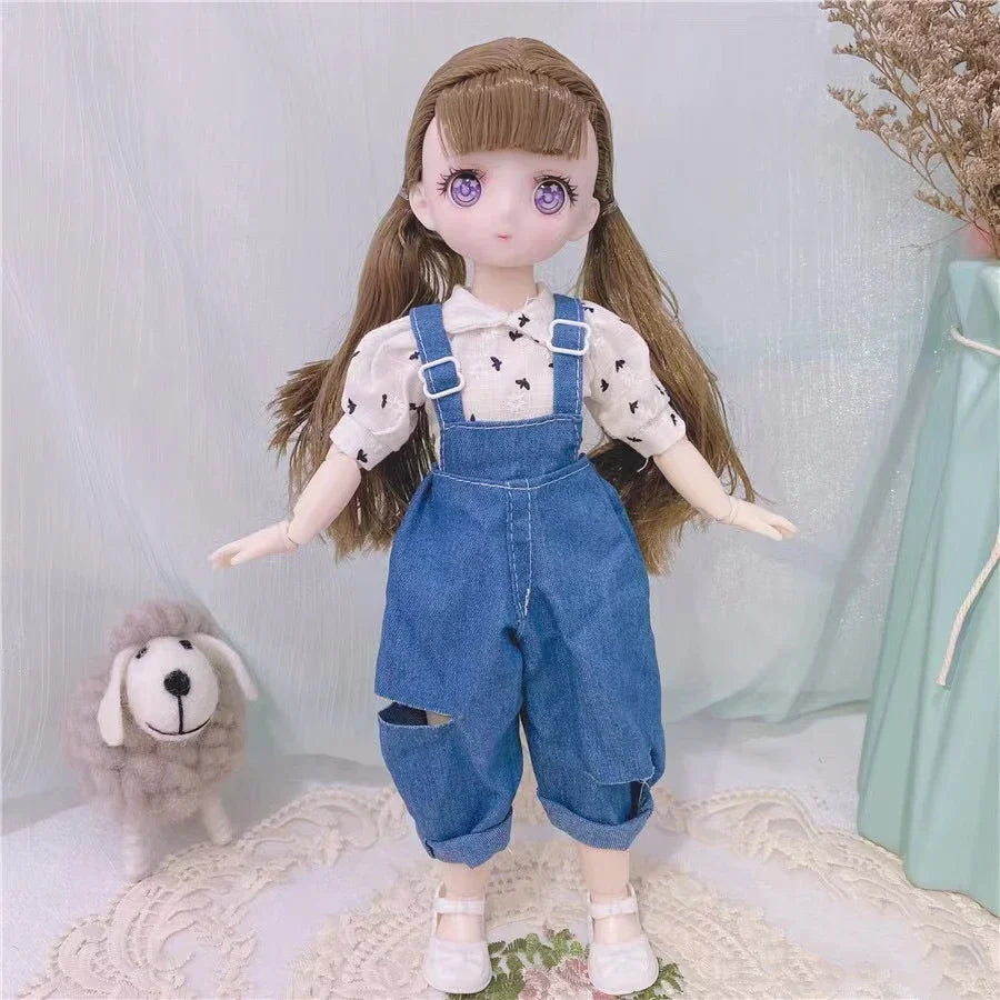 BJD Girl Dolls 30cm Kawaii Points Joint Movable